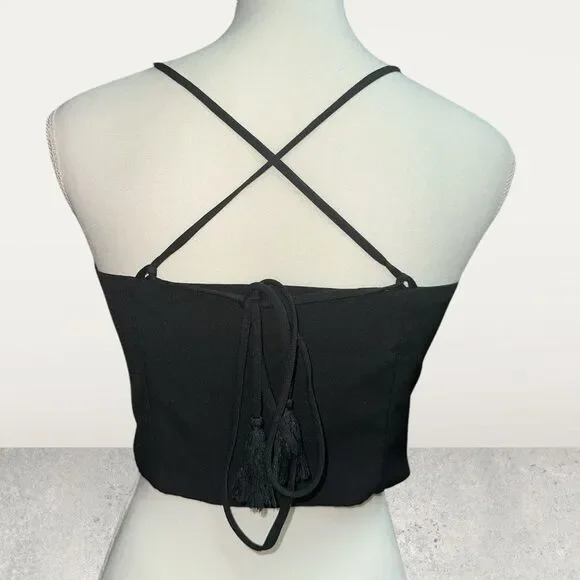 *BOGO* Kendall + Kylie Black Lace Mesh Crop tank top - Picture 2 of 4